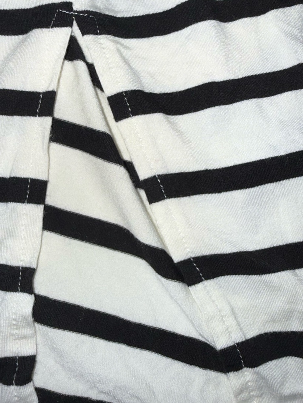 White Birch Striped Midi Dress Small Black White Rayon Elastic Waist Casual USA - Picture 6 of 9
